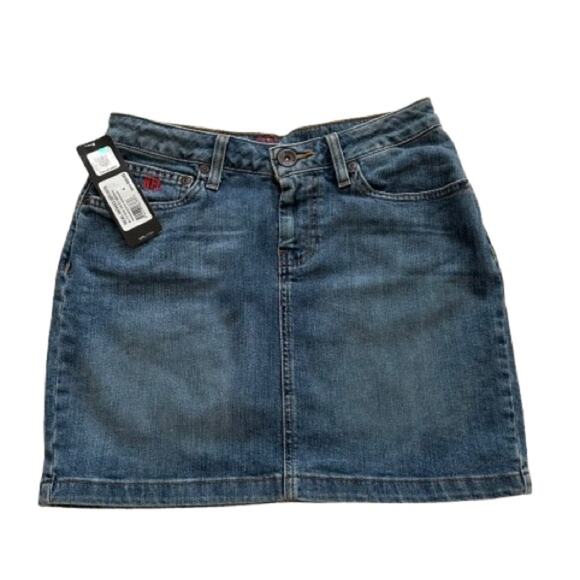 NFL Team Apparel Minnesota Vikings Denim Jean Mini Skirt Size 4 NEW Football - Picture 1 of 13